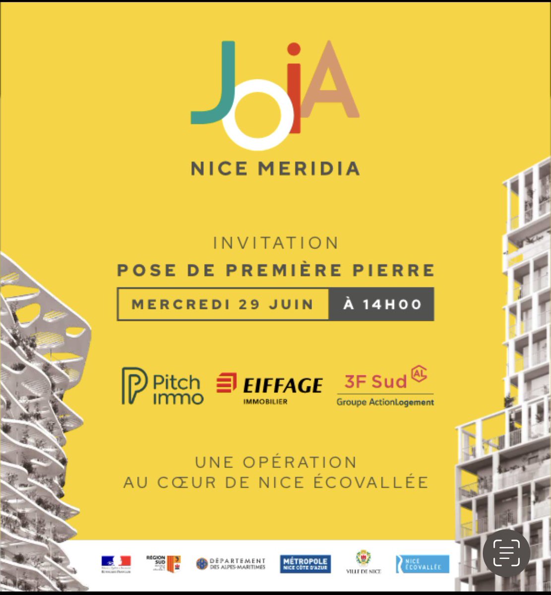 Pose de la 1ere pierre de notre projet Joia Meridia, lauréat en 2018 
#Nice06