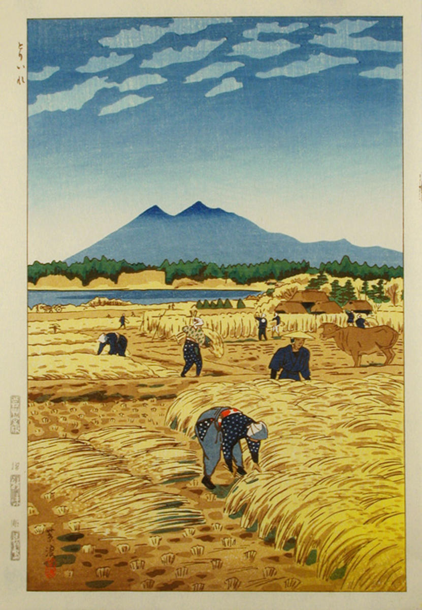 Rice Harvesting by Kasamatsu Shiro, 1953

#shinhanga