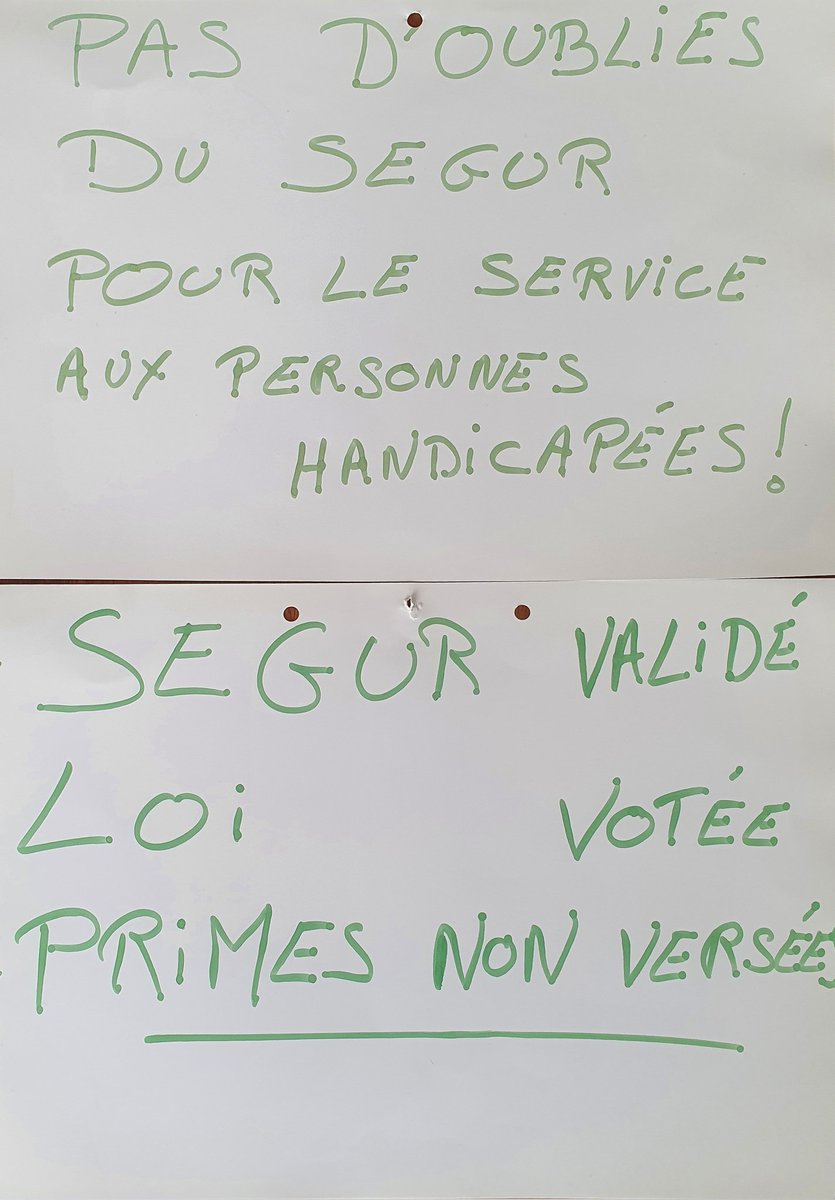 Présent à la manifesta° ce jour devant la Préf de la Loire pr l'application du SEGUR de la santé aux professionnels accompagnant les personnes en situation de handicap.
Nous souhaitons sensibiliser le <a href="/Dep_Loire42/">Département de la Loire</a> face à nos difficultés  pour maintenir 1 accompagnement de qualité