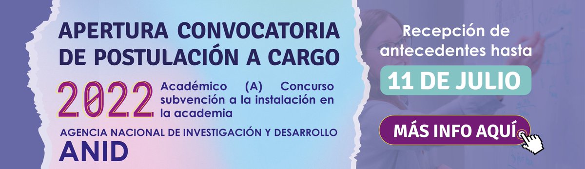 📌 #SúmateALaUV Apertura Cargo Académico(a) Concurso Subvención a la Instalación en la Academia 2022. 
Postula a través de las Facultades de la <a href="/uvalpochile/">Universidad de Valparaíso</a> hasta el 11 de julio.
Más información y bases en investigacion.uv.cl/2022/06/24/con…
