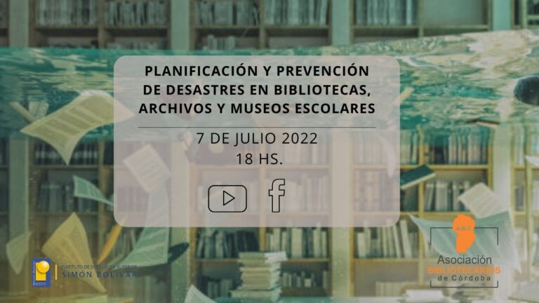 abc_cordoba's tweet photo. 📌[Capacitación Virtual]👉Planificación y Prevención de desastres  en Bibliotecas, Archivos y Museos Escolares📙📖📚🖼🗺🇦🇷
🗣️Docente: Prof. Julio Melián
📅Fecha: 7 de Julio de 2022
🕙Horario:  18 hs.
✍️Formulario de inscripción: https://t.co/TLKWXw5Eyi https://t.co/QD2KLq4IHb