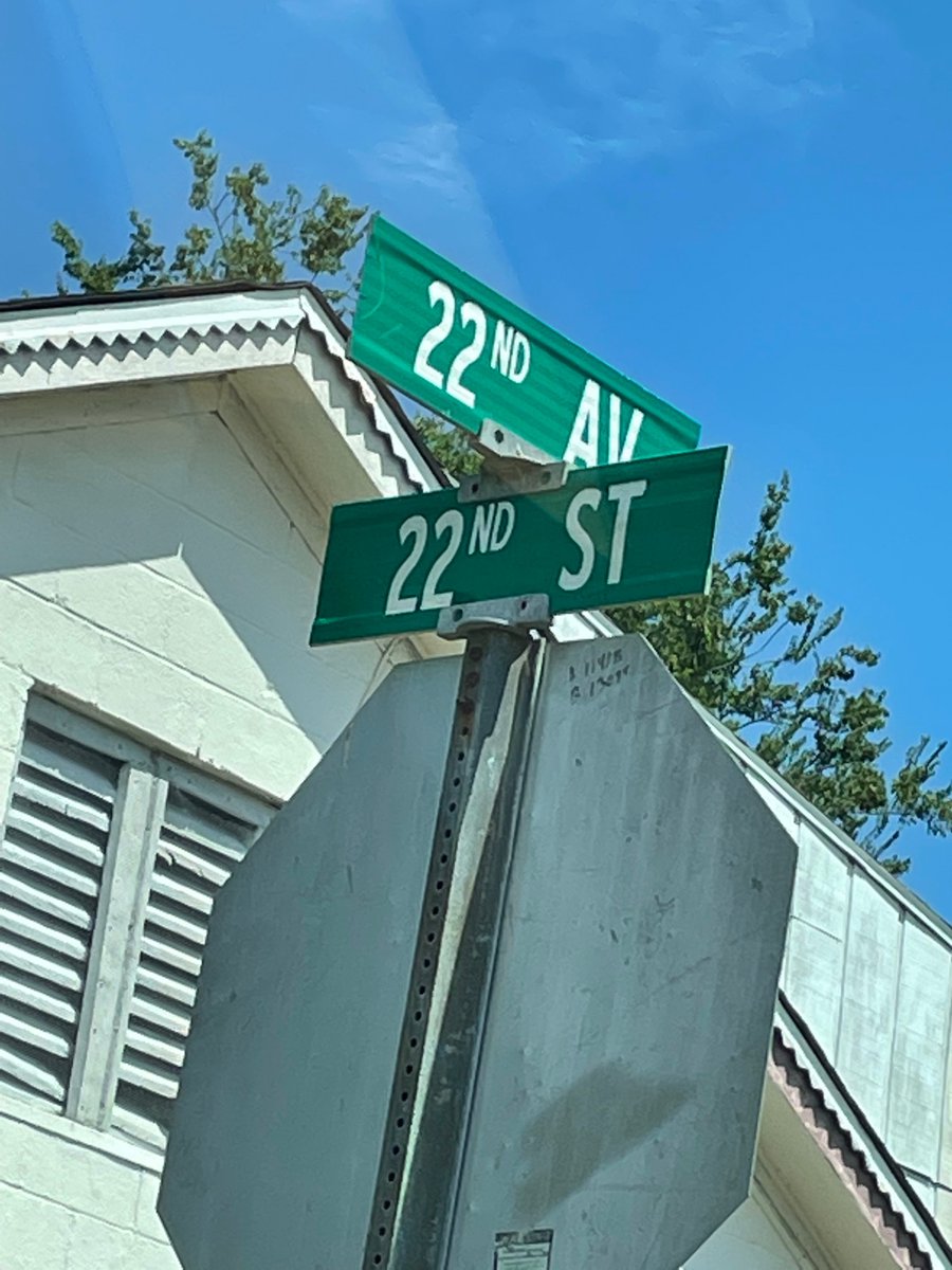 dstein0920's tweet photo. @Jlois4real “I’m on the corner of first, and first. Wait a minute. How can the same street intersect with itself? I must  be at the nexus of the universe! https://t.co/jAim8NQzEA