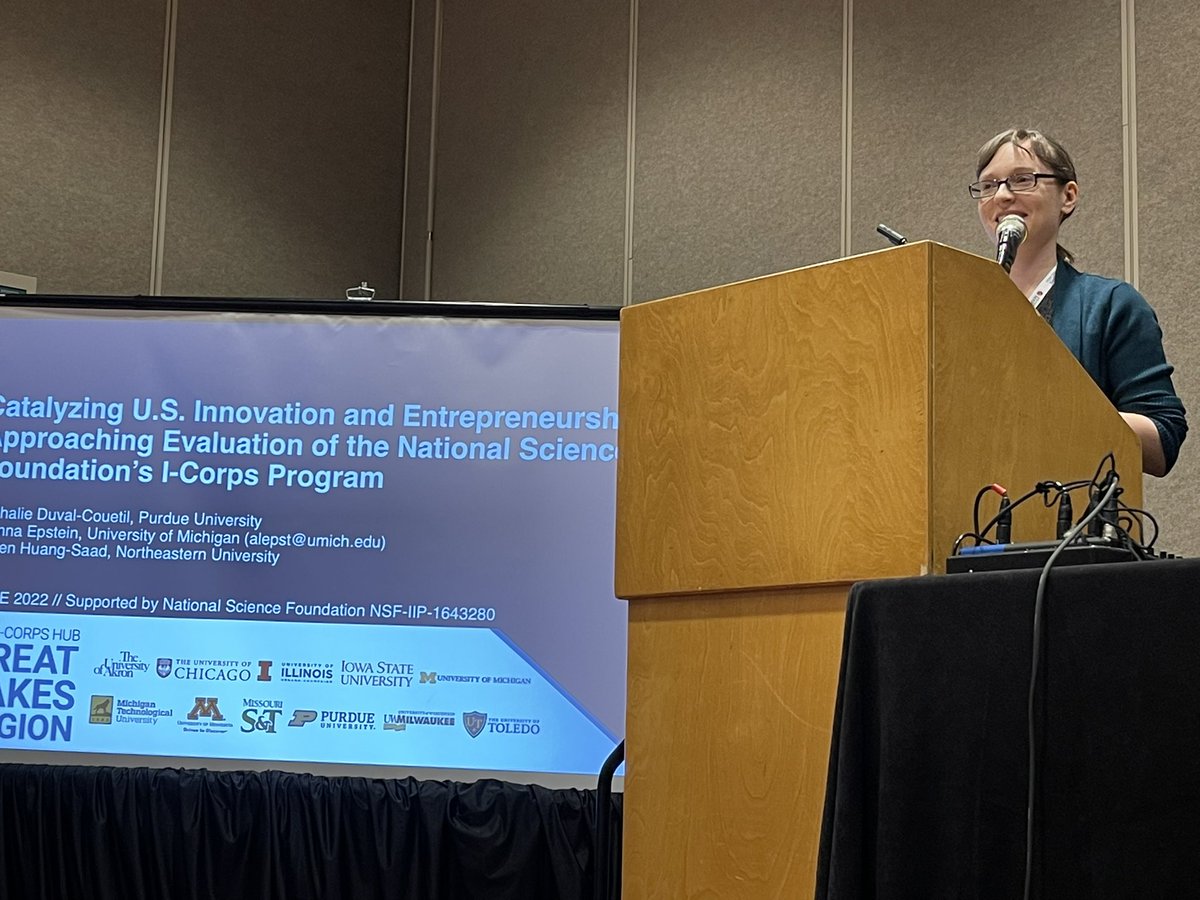 Alanna Epstein presents our paper on evaluation of the #nsf #ICorps program. #entrepreneurship #asee2022 <a href="/GR8LakesICorps/">Great Lakes I-Corps Hub</a>