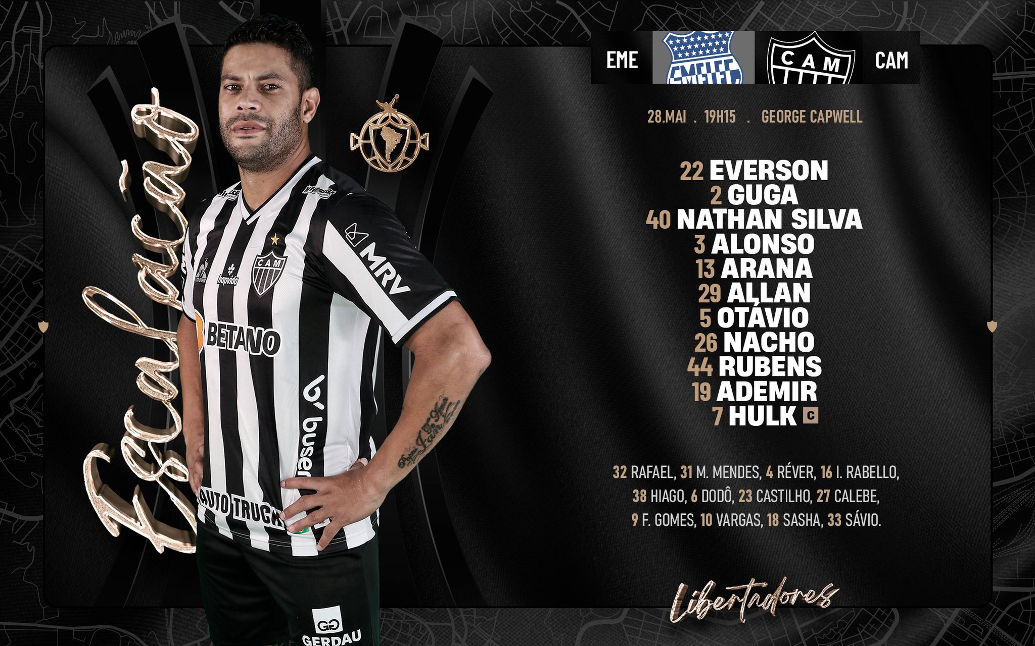 📋 GALO ESCALADO! Confira nossa - Clube Atlético Mineiro