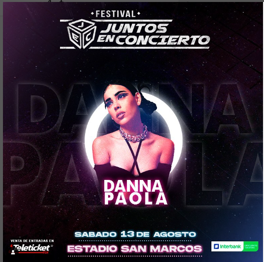 Es OFICIAL:
Danna Paola se presentará en Lima el 13 de agosto. Anunciado por la productora oficial. Además de Danna, anunciaron a Mike Bahía. 
Seamos felices, gays. Podremos cantar 'Agüita' en vivo. #DiaDelOrgullo #DannaPaolaenLima