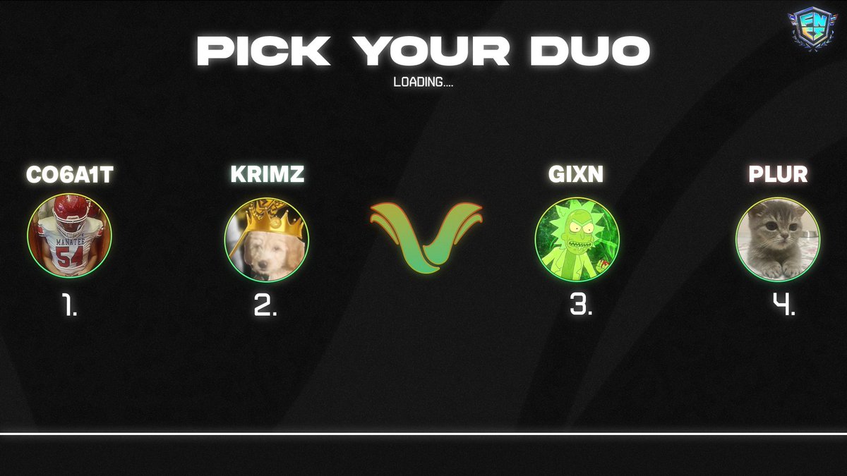 So..... Who's going to be your duo for FNCS? 🤔❓ Choose wisely..... #VNSHTFUP #FearVanish