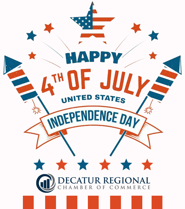 This 4th of July, we celebrate yet another year of Independence! We salute the sacrifices made by our heroes past. 

As your Chamber of Commerce, we're grateful for your support in building the success of our businesses and nation.  Today we celebrate!