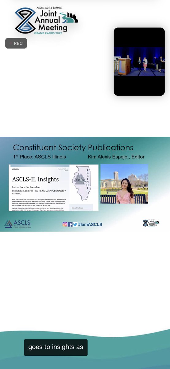 So proud of @ASCLS_IL for winning the #1 constituent society publication award at #LabJAM!