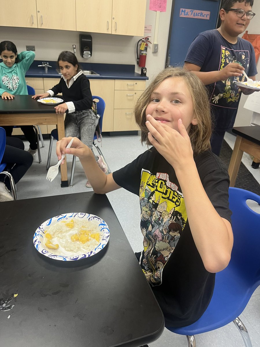 A Thai dessert of mango, sticky rice, and coconut sweet syrup in culinary class at Camp Cajon <a href="/CajonValleyUSD/">CajonValleyUSD</a> <a href="/MontgomeryCVUSD/">Montgomery MS</a>