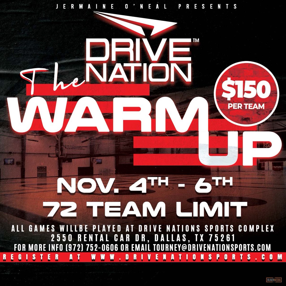 The Warm-Up is coming this November. For more Info contact (972) 752-0606 or tourney@drivenationsports.com REGISTER TODAY at drivenationsports.com/upcoming-tourn… #DriveNationBasketball #DFWtournaments #warmup