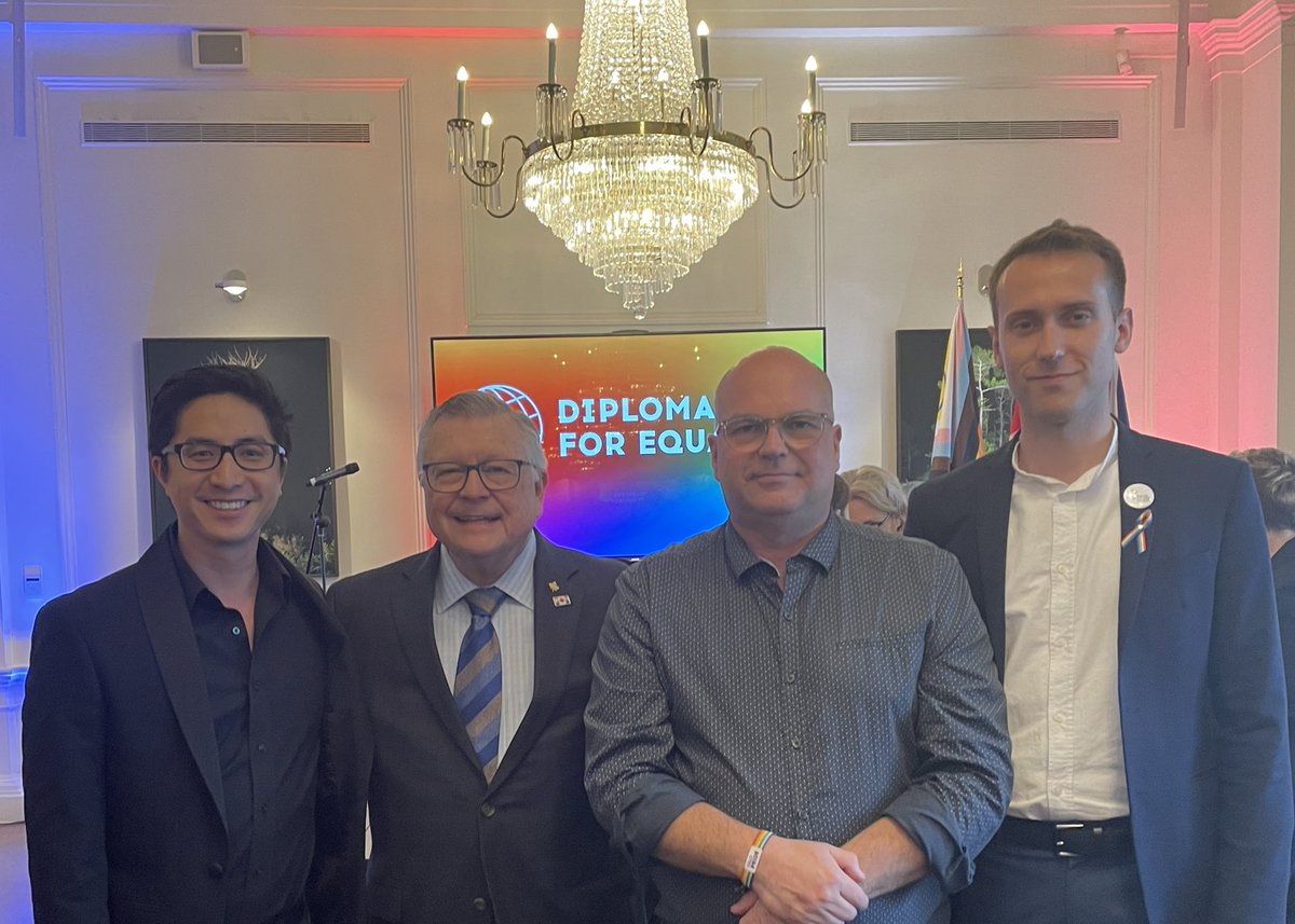 QueerBritain's tweet image. We are proud to stand in solidarity with @OsloPride and @BelgradePride as we celebrate 50 Years of Pride in the UK as the first in Europe, we’re reminded by our @EuroPride friends that the fight is far from over. Thanks to @CanadianUK for hosting @DipForEquality 🏳️‍🌈🏳️‍⚧️