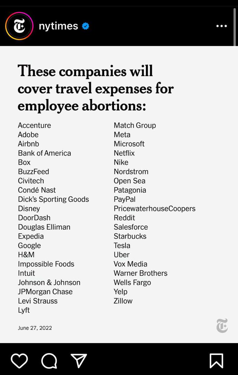 condeunion's tweet photo. Last night, the @nytimes posted a graphic listing @CondeNast as a company offering access to abortion services they may not be able to obtain in their state. This isn’t 100 percent true. https://t.co/r1TQLWiqfr