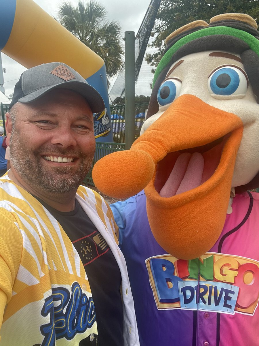xtrainnings's tweet photo. Great time visiting the @Pelicanbaseball! #BINGODRIVE 
🇺🇸⚾️🎉 https://t.co/K53v1fzYel