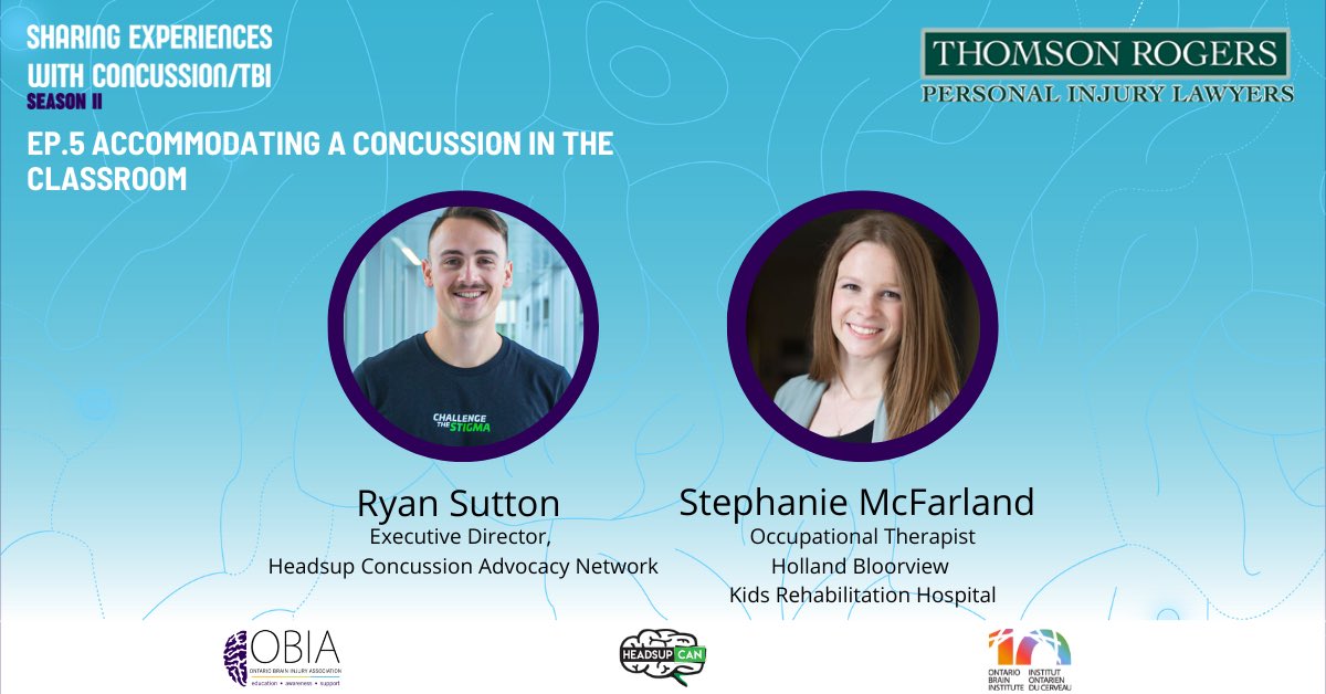 headsupcan_ (@headsupcan_) on Twitter photo In our 5th and final episode of the Sharing Experiences with #concussion and #tbi podcast our own Executive Director (Ryan Sutton) has a one-on-one interview with <a href="/stephmcfarland_/">Steph McFarland</a> on “Accommodating a Concussion in the Classroom”.
🎙Episode premieres tomorrow morning at 7amET In our 5th and final episode of the Sharing Experiences with #concussion and #tbi podcast our own Executive Director (Ryan Sutton) has a one-on-one interview with <a href="/stephmcfarland_/">Steph McFarland</a> on “Accommodating a Concussion in the Classroom”.
🎙Episode premieres tomorrow morning at 7amET