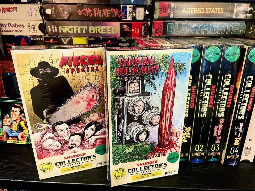STSPhonoCo's tweet photo. . 🧩🩸🔪📼🍿Our friend @nikicrypt has the entire @therealjoebob VHS cassette collection 🤯 Do you????

https://t.co/zEqTjIMzQu https://t.co/6LzTuCRoNG