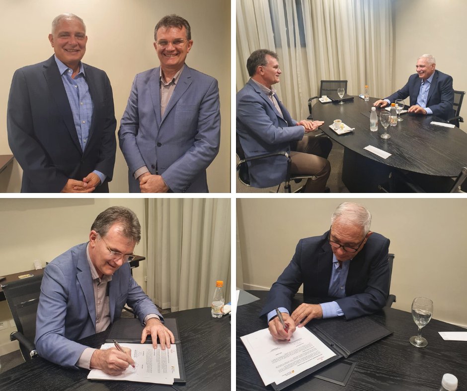 Fonplata's tweet photo. El Presidente @JuanNotaro firmó un convenio con el Director del IBRAF @weareibraf João Bosco Monte, para estrechar relaciones y apoyar al Instituto y al Fórum Brasil África. https://t.co/NYizi03uA1