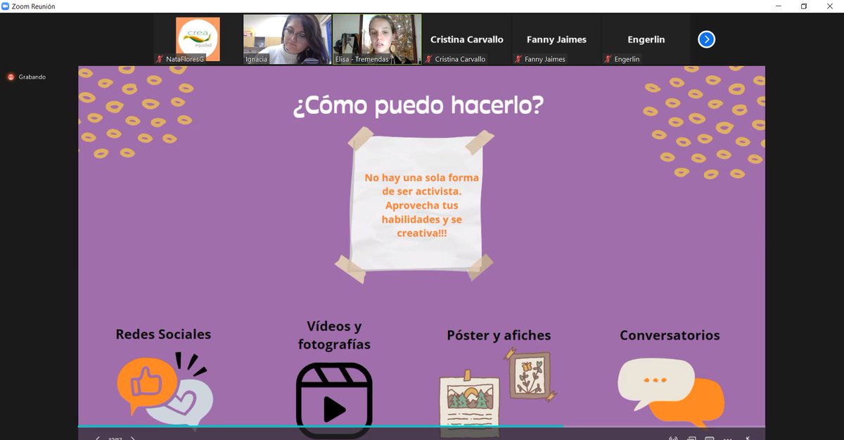 🔥Comenzamos el 4to y último modulo de formación de la iniciativa "Niñas Incidentes: Adolescentes Activistas"
🎙️Hoy conversaremos sobre comunicación para el activismo junto a Elisa Lampasona de @tremendascl 
#NiñasIncidentes #niñas #Elderechoaserniñas
