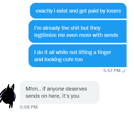 pinkfindom's tweet photo. Dommes come into my DMs for encouragement, leave with a fuzzy head and a heavy dose of reality~ 2dfd findom femboy https://t.co/313Fan7Hoj