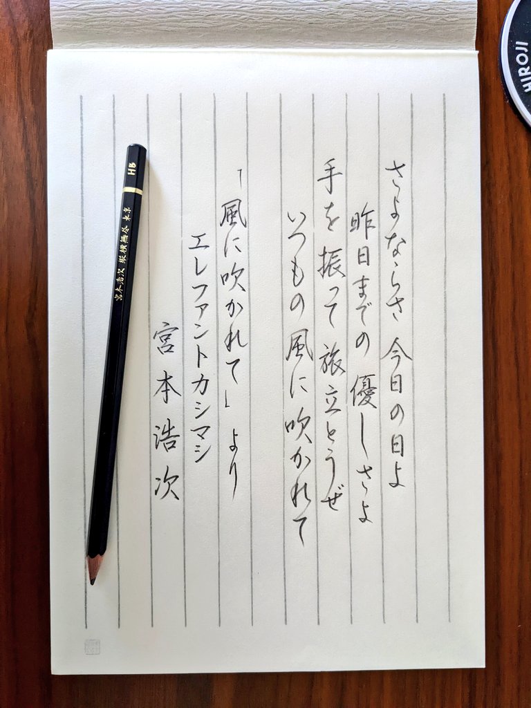 宮本浩次 縦横無尽HB鉛筆 で便箋に書いてみた(^^ゞ エレカシ新春2022