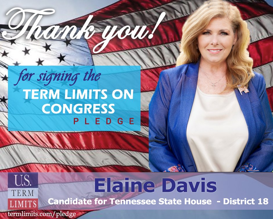 USTermLimits's tweet photo. Thank you @ElaineDavis for signing the #termlimits on Congress pledge. https://t.co/20GwzSdrwi https://t.co/xZdZUSH4aF