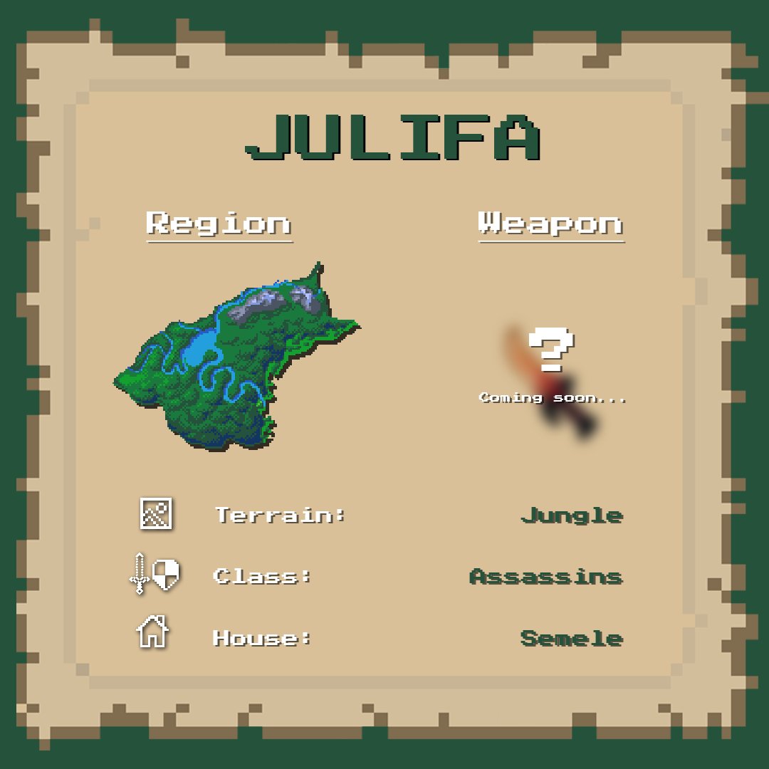 PixelCursors's tweet photo. Julifa, the land of the lawless jungle has had many lost and to never return. It is set to be the first encounter outside of Kilades and therefore has an immense impact on the plot of ARGOS.

#rpgmaker #rpg #rpggame #rpgmakermv #rpggames #gaming #gamedev #rpgbrasil #indiegame https://t.co/PY6TbPAea7