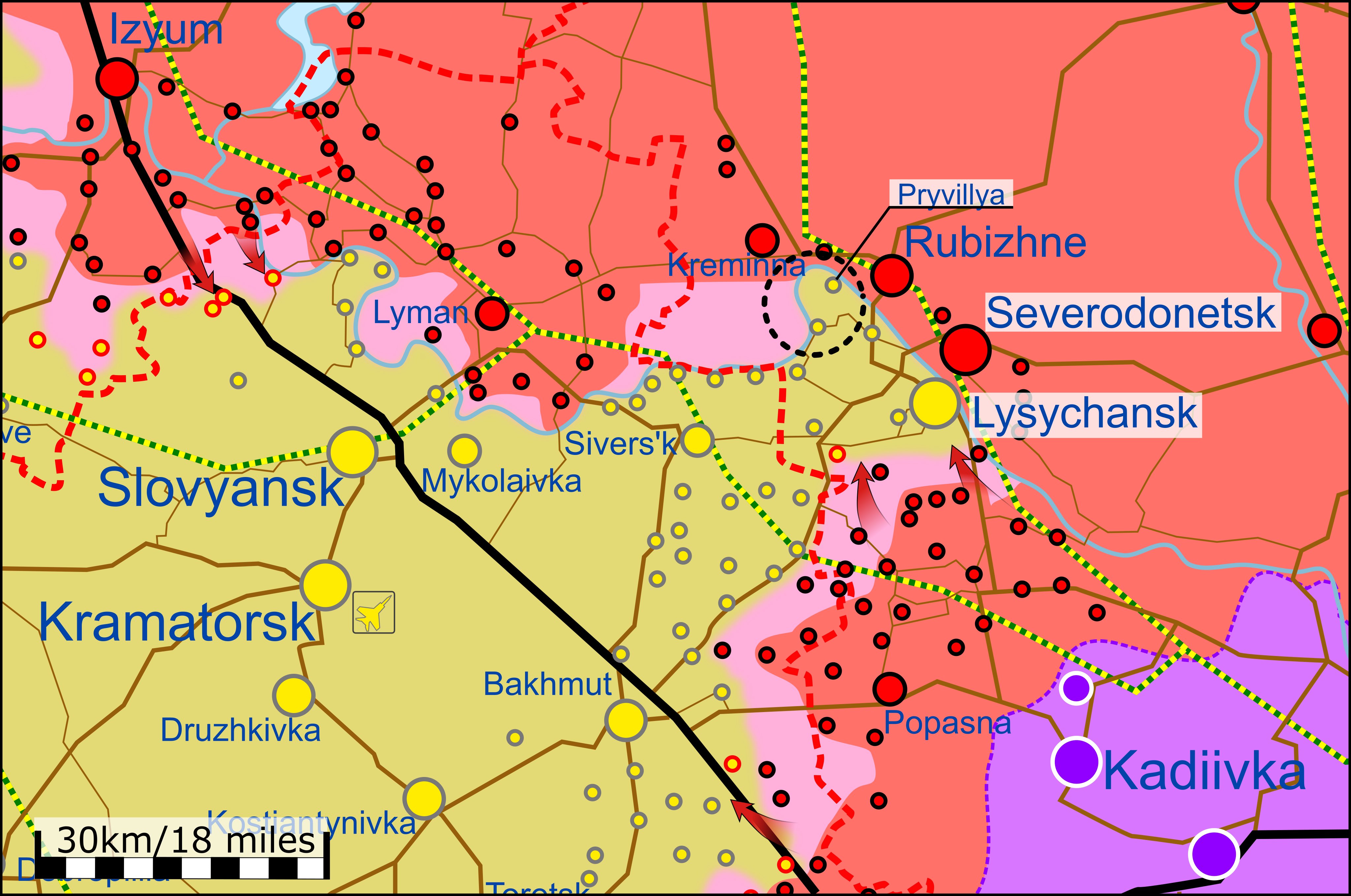 Карта боевых действий на Украине 