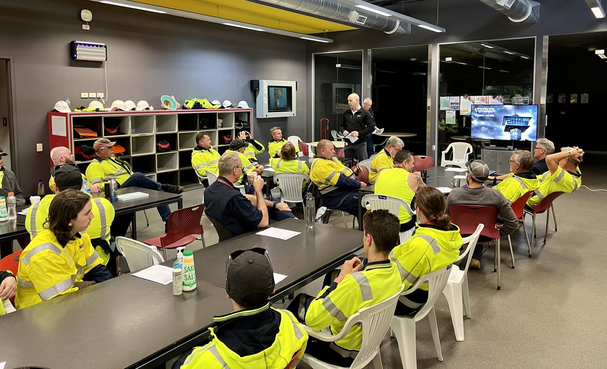 PatrickTerminal's tweet photo. The team at Patrick Terminals - Brisbane AutoStrad recently took a day to #stopforsafety. The day included a detailed safety update as well as Shane Webcke, #WorksafeQLD Safety Ambassador, addressing the workforce & discussing his #safety experience. #HomeSafelyEveryDay! https://t.co/b5lWSVEXqe