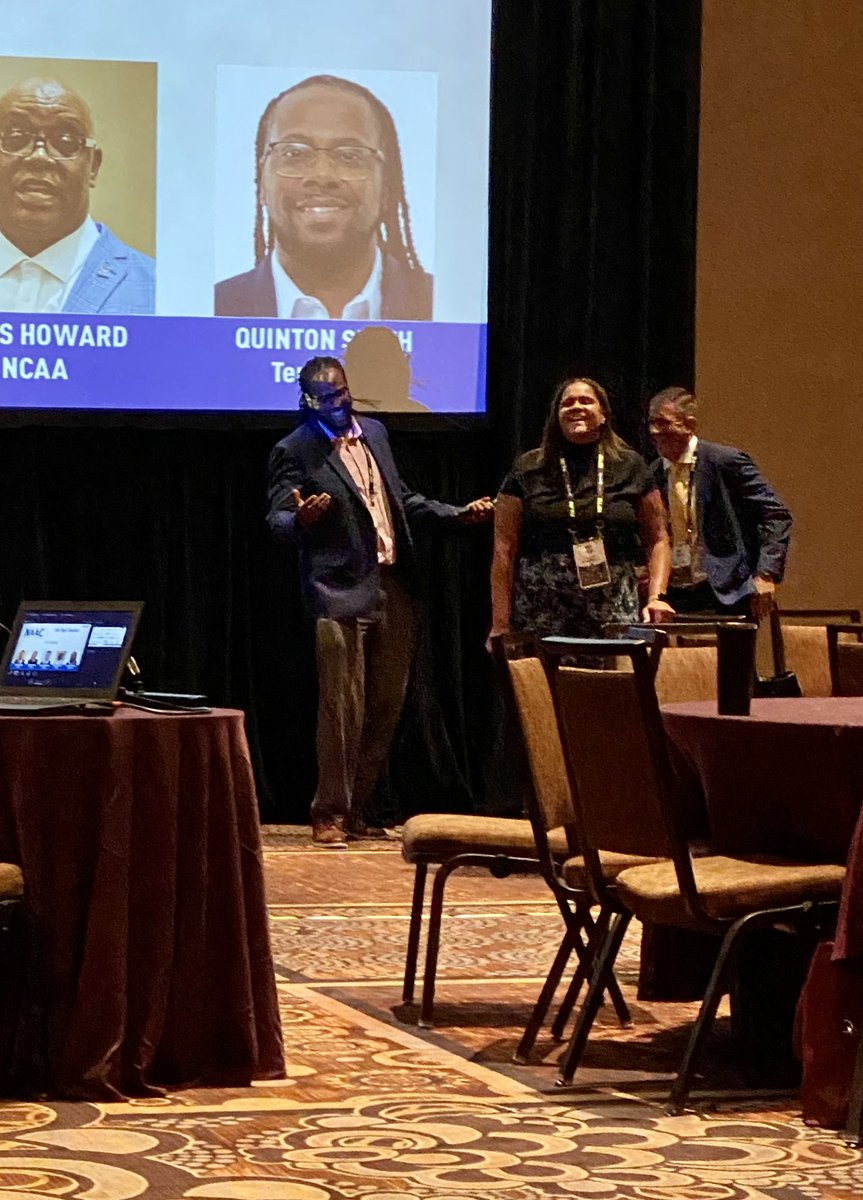 Shout out to our own Associate AD for Compliance, Quinton Smith, presenting today at <a href="/NAACconnect/">NAAC</a>’s D1 Football Hot Topics session.