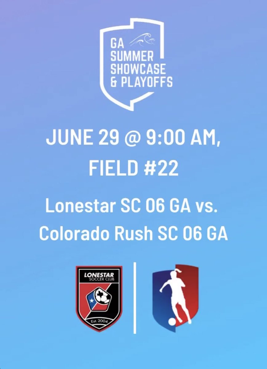 QUARTERFINALS TOMORROW. 🔜

@ 9 AM
ON Field 22 @ SoCal Sports Complex
🆚 Colorado Rush 06 GA

Live streamed on touchlinevideo.com/live-stream/