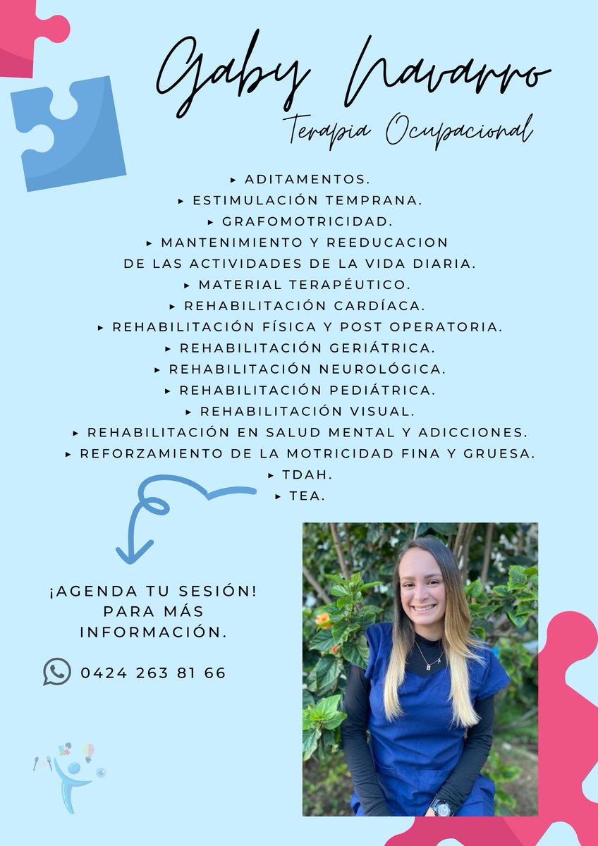 gaabycn_'s tweet photo. ¡Hola!🧩
Estoy iniciando mi propio proyecto y ofrezco servicios de Terapia Ocupacional para niños y adultos de todas las edades.🫂
Me pueden ayudar difundiendo para que esta información llegue a quien lo necesite.
🧡

Espero que twitter haga su magia💫
Ig: togabynavarro https://t.co/4cREUsxc9N