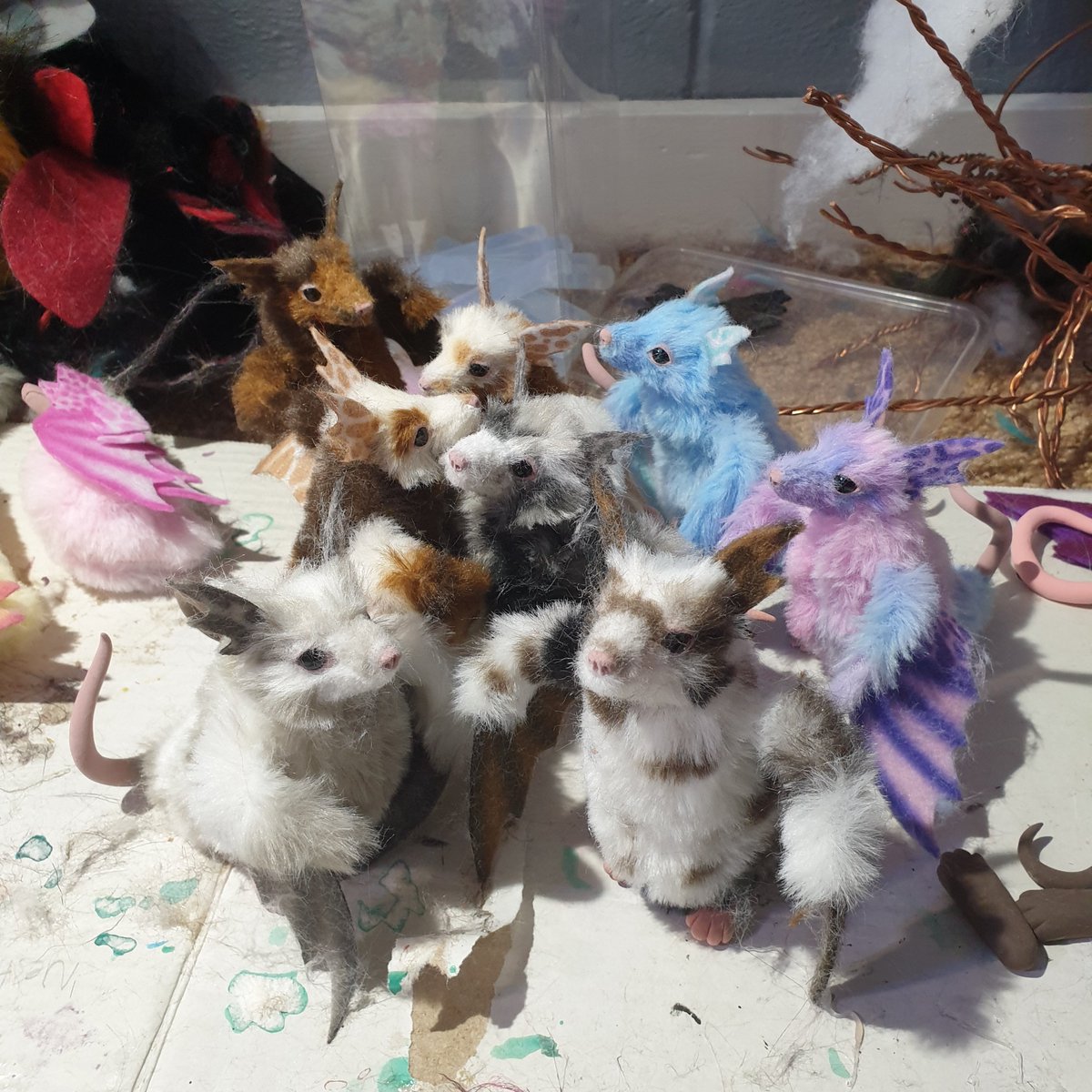 What do you call a group of rat dragons? A scurry? A flock? A mischief? 

#rat #artdoll #handmade #art #plush #cute #fantasy #dragon #animalart
