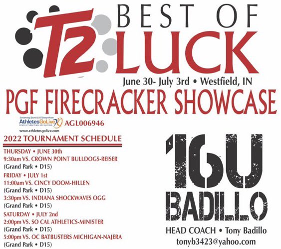 Headed to Indiana again! Watch live on Game Changer or Athletes Go Live. <a href="/Turnin2Badillo/">T2 Premier 18U Badillo</a>