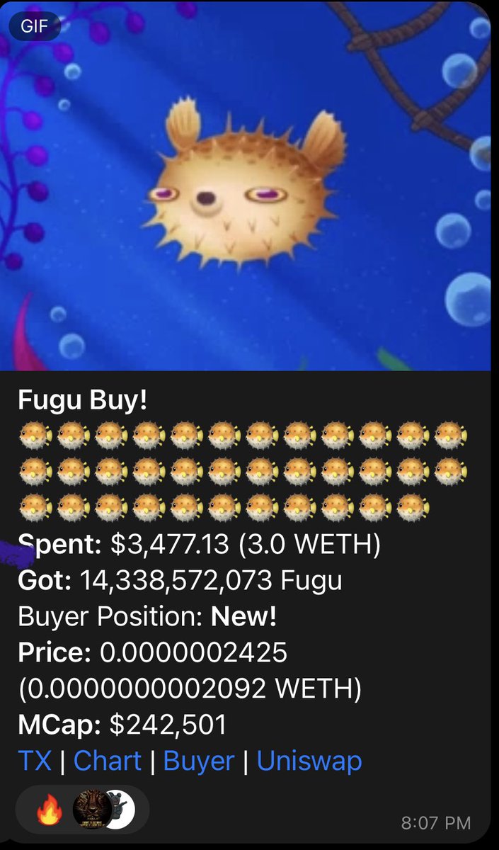 Fugu2021's tweet photo. @cryptoskullx probably nothing over here #fishSzn #Fugu fam https://t.co/OOCjXceCdT
