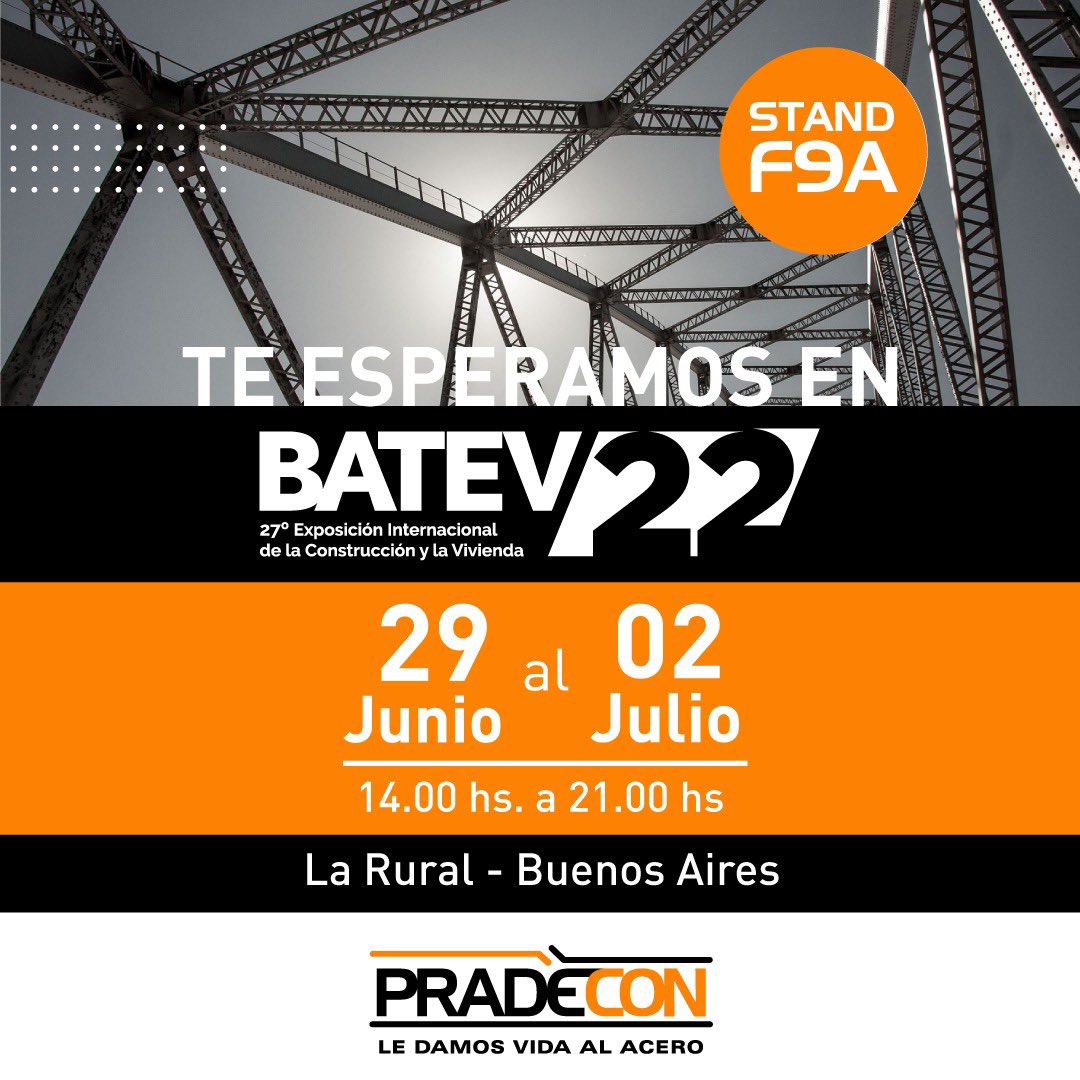 PRADECONsa's tweet photo. ➡️ Del 29/06 al 02/07, te esperamos en el stand F9A de @BATEVARGENTINA en @LaRural_BsAs 
¡No te la podes perder! https://t.co/peAyIRMLgd