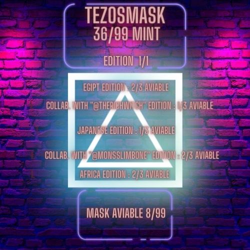Masks__'s tweet photo. ๐ญJust 8/36 masks aviable at the moment! come and look at the collection, identify yourself and choose your favorite mask ..๐ญ
๐๐๐
https://t.co/3S5qiOLLOP
๐๐๐
#NFT #tezos #tezosartweek #NFTs #tezosmask https://t.co/6sHL0BQC4U