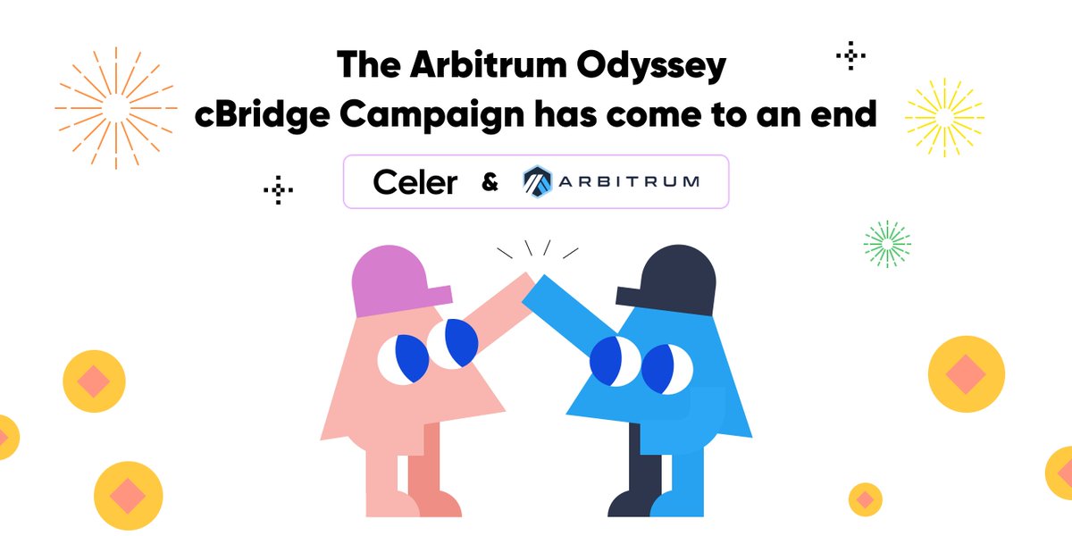 CelerNetwork's tweet photo. 1/The @arbitrum #Odyssey #cBridge Cross-Chain Campaign has come to an end!🎉
💻Users who have participated in the campaign need to give their wallet address in https://t.co/8MD48WyMhl before June 30th, 01:00 UTC.
🚨Failure to submit will mean an automatic disqualification. https://t.co/1RYAM7LPwo