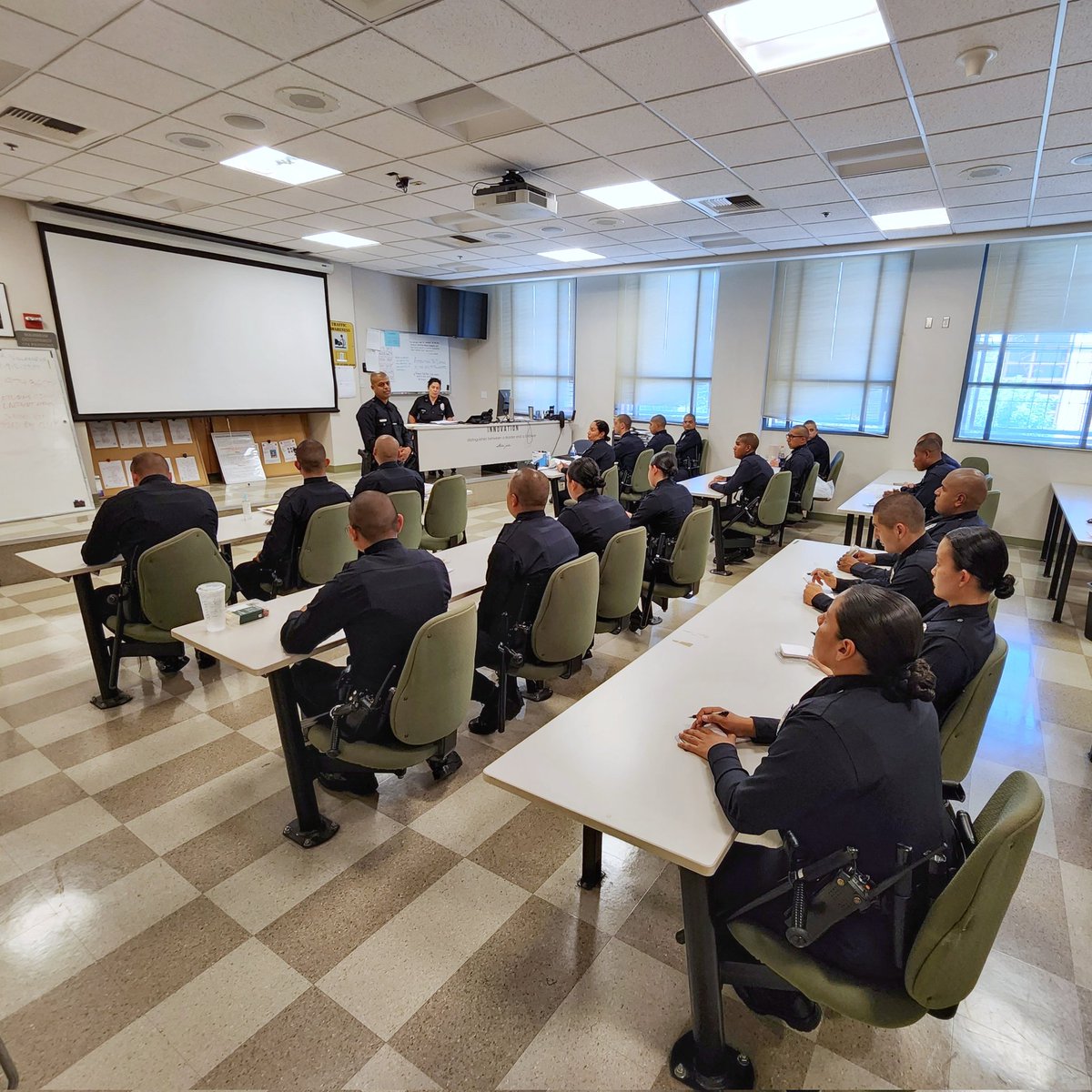 LAPD Academy class 1-22 one step closer to graduation. Today they attended a simulated roll call at a live police station to prepare for their first day next week. #lapdacademy #lapd #policetraining #careergoals #joinlapd #police