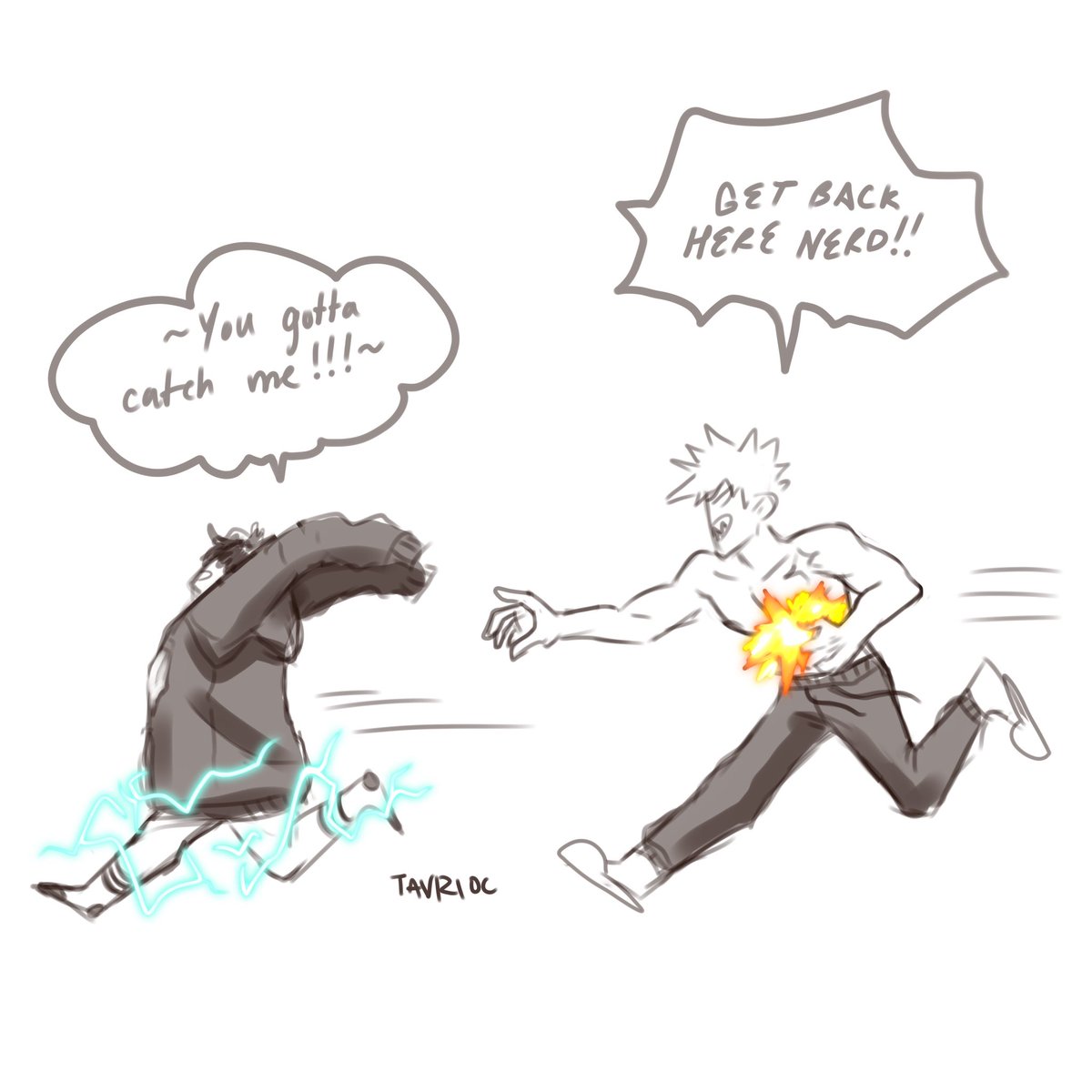 tavirioc's tweet image. Deku taking Kacchans giant hoodies ^^
Older doodle of mine XD
#bkdk #ktdk