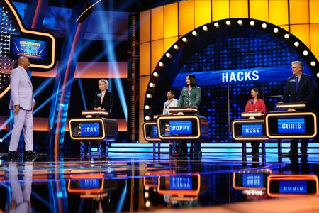 nocontxthacks's tweet photo. On Celebrity Family Feud, #TeamHacks - Jean Smart, Christopher McDonald, Poppy Liu, Mark Indelicato, and Rose Abdoo - will play against the cast of Abbott Elementary to benefit  @FeedingAmerica. The episode airs Sunday, July 10th at 10pm ET. https://t.co/aguy5fWa5r
