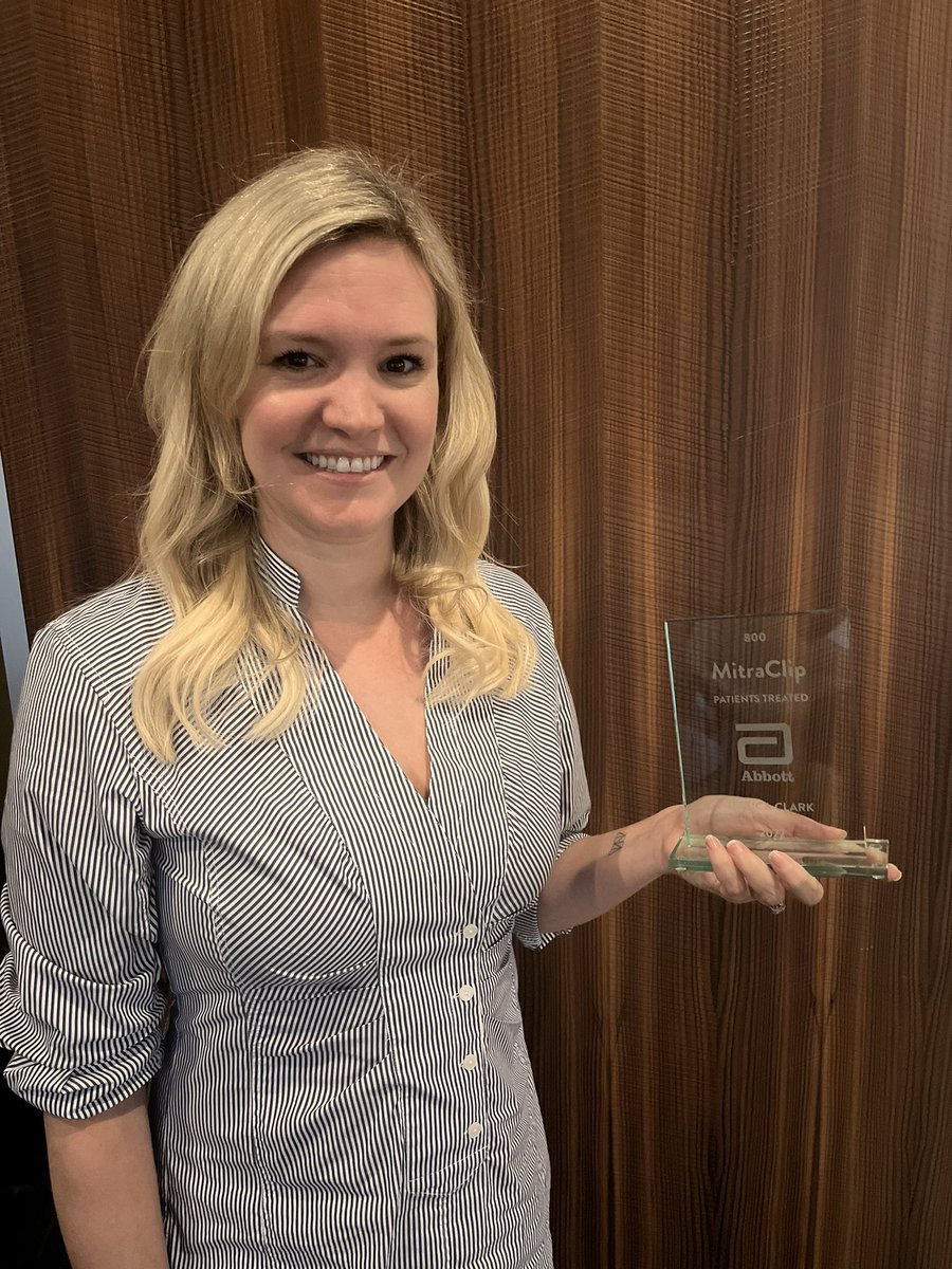 Thank you <a href="/JessClark511/">Jessica Clark</a> for proctoring over 800 MitraClip cases! The Texas Team is very thankful to have you on the team .. #mitraclip #teer #structuralheart #abbottproud #teer_101 <a href="/AbbottCardio/">Abbott Cardiovascular</a>