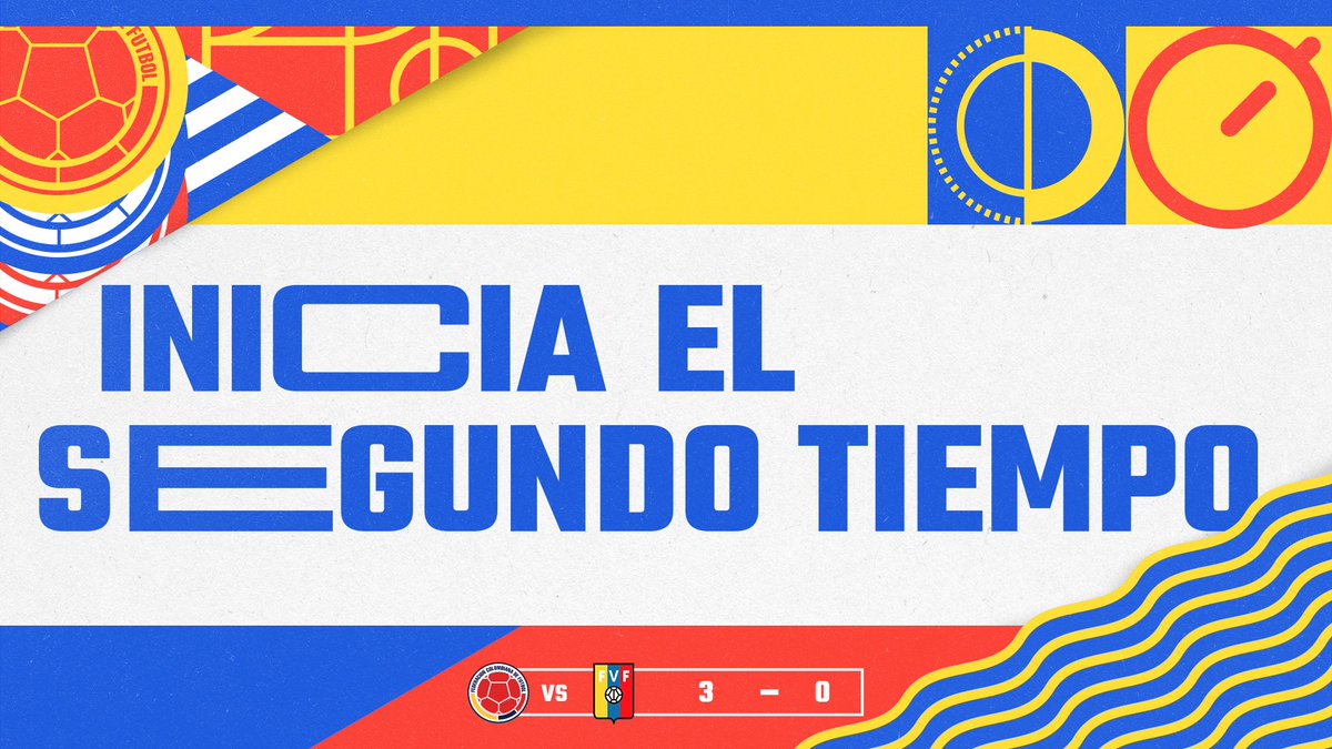 Inicia el segundo tiempo

¡VAMOS COLOMBIA!

🇨🇴 3⃣-0⃣ 🇻🇪 

#VamosColombia 🇨🇴
#Sub20Femenino