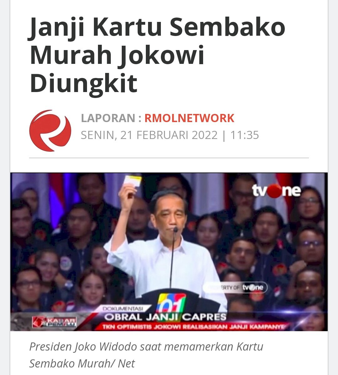 Mana janji Kartu Sembako Murahnya ???