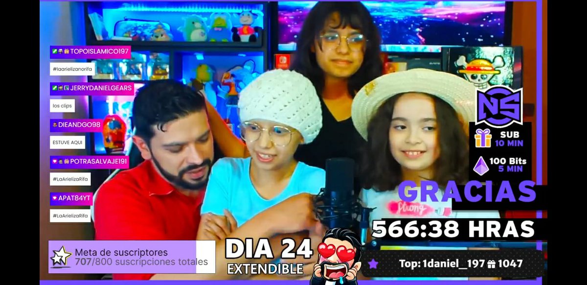 🎁😍 #MuchasGraciad😍🎁 Hemos Terminado fueron 24 días, 566 horas en Total, #LaArielizaRifa, más de 700 subs y 140,000 mil bits 🎁😍🎉🥰 Los Amo, perros