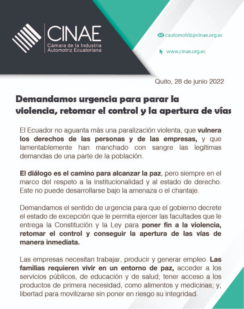 Las empresas necesitan producir y generar empleo. Las familias necesitan  libertad para acceder a servicios básicos, alimentos y medicinas. Exigimos urgencia para para parar la violencia, retomar el control y la apertura de vías. #TodosPorLaPaz #AbranLasViasYa #YonoParoYoTrabajo