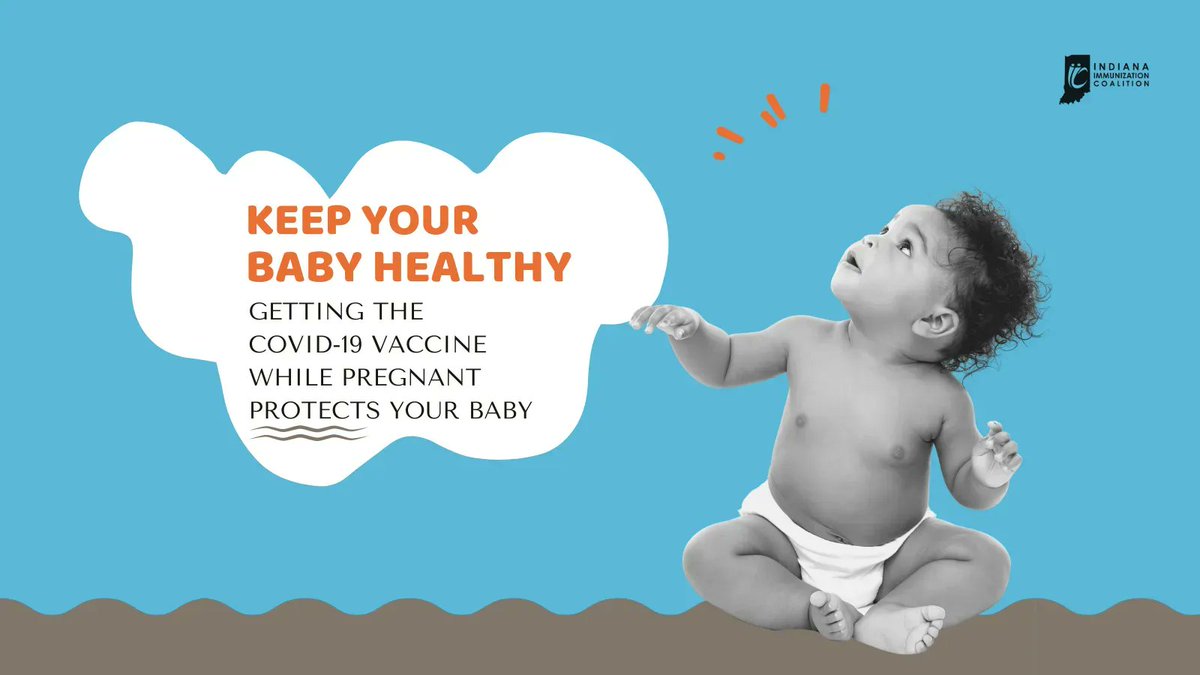 Hey, moms-to-be! Data confirms that babies born to vaccinated mothers are less likely to be hospitalized with #COVID19 before they're six months old. If you have questions about vaccines, please speak to your doctor. #VaccinateIndiana