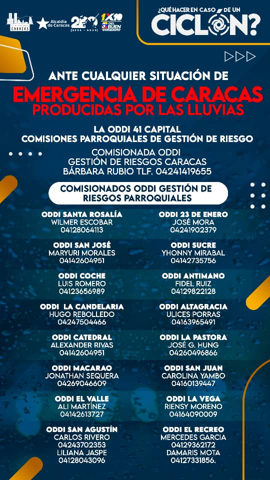 Yajairalejandra's tweet photo. Por si les ayuda en algo.
Números de Emergencias en Caracas. https://t.co/m1Md7eBAoF