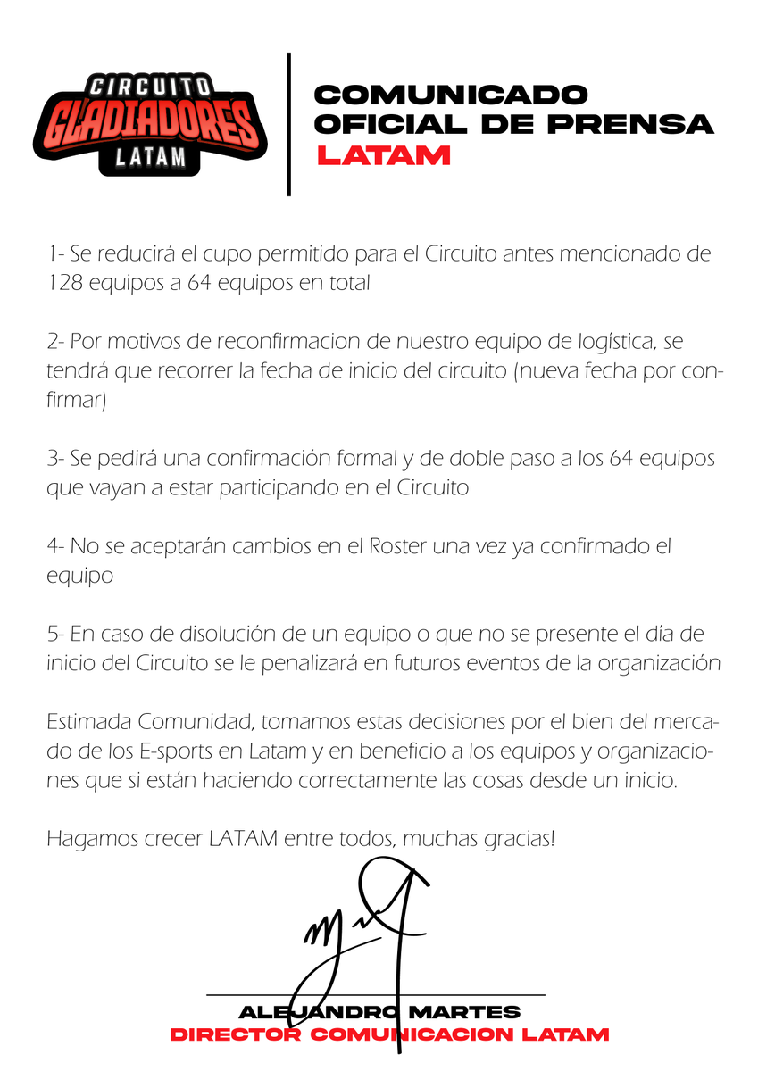 COMUNICADO OFICIAL LATAM🚨🚨🚨 <a href="/cglatam_gg/">Circuito Gladiadores LATAM</a>