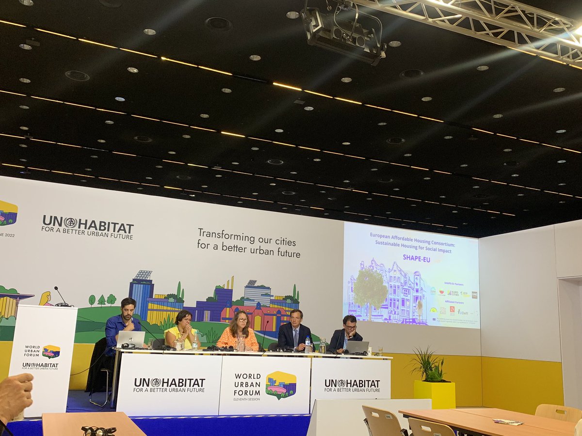 #WUF11 @HousingEurope & @UNECE present new tools for policymakers to provide climate-neutral housing 
📚#Housing2030: Effective policies for affordable housing in the UNECE region 
📌 European Affordable Housing Consortium: Sustainable Housing for Social Impact’ SHAPE-EU.