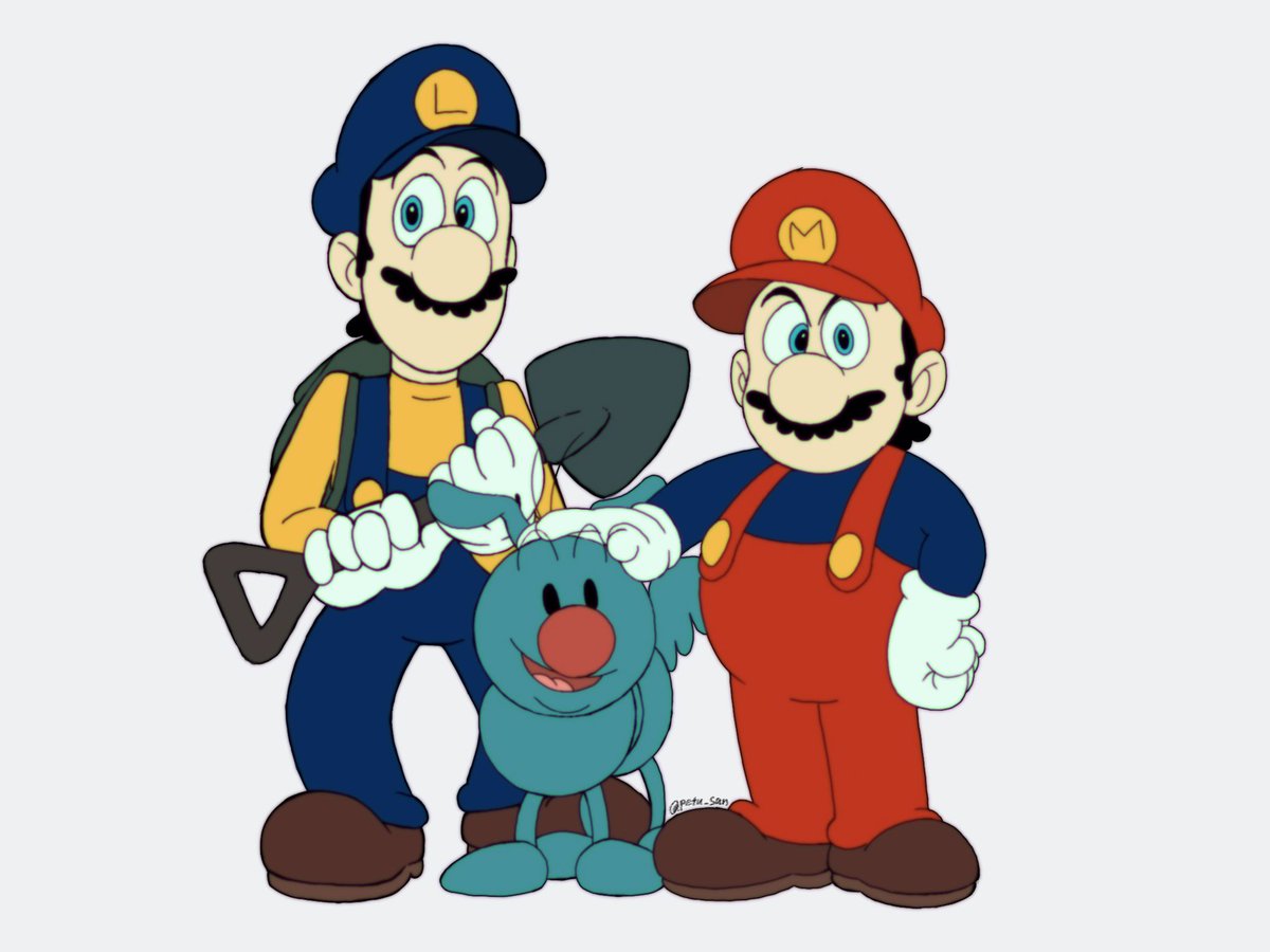 mario overalls mustache facial hair multiple boys hat gloves white gloves  illustration images