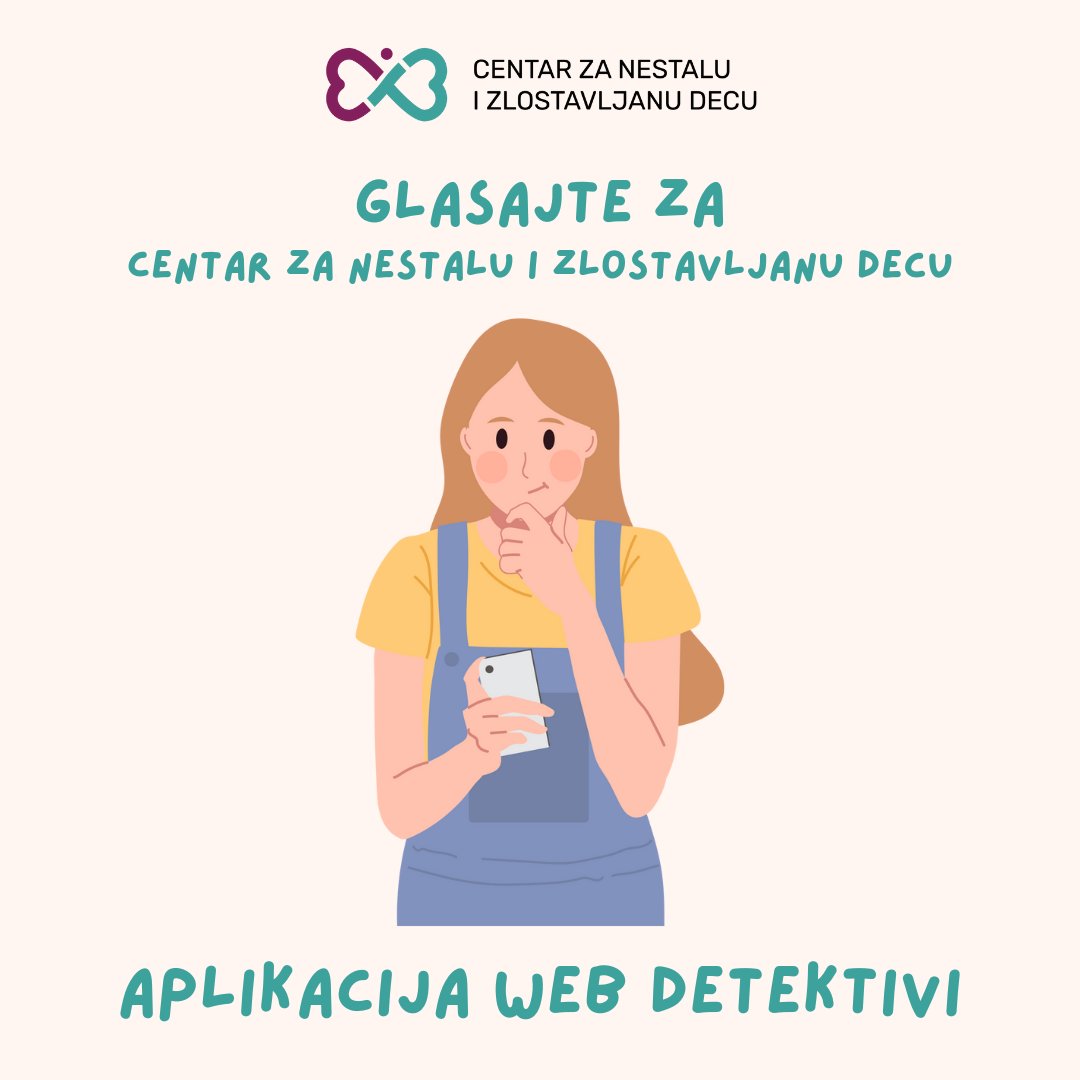 cnzdsrbija's tweet image. ⚠️ Glasajte da naša ideja pobedi i da dobijemo aplikaciju koja bi pomogla deci da budu bezbednija! vegait.rs/code-for-a-cau…
🌐 Kroz aplikaciju "Web detektivi" deca i mladi bi imali priliku da prijave zlostavljanje koje se odvija na internetu.
#vegait #codeforcause #cnzdrs